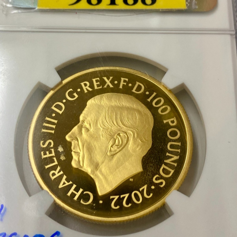 Great Britain 100 Pounds 2022 Gold 1oz HM QE II Memorial, NGC PF 69 UC Great Britain 100 Pounds 2022 Gold 1oz HM QE II Memorial, NGC PF 69 UC