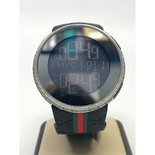 Men's GUCCI 114-2 Digital Watch Custom White Diamonds (3ct) Bezel Men's GUCCI 114-2 Digital Watch Custom White Diamonds (3ct) Bezel