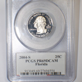 2004-S PCGS G.WASHINGTON 25 cent 1845 FLORIDA
