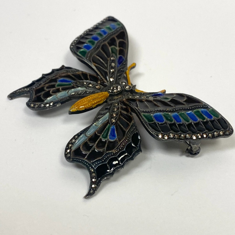 Vintage Alice Caviness Germany Enamel Sterling Silver Butterfly Brooch Vintage Alice Caviness Germany Enamel Sterling Silver Butterfly Brooch