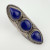 Bohemian Triple Stone Lapis Lazuli Elongated Massive Ring Sterling Silver Sz 10