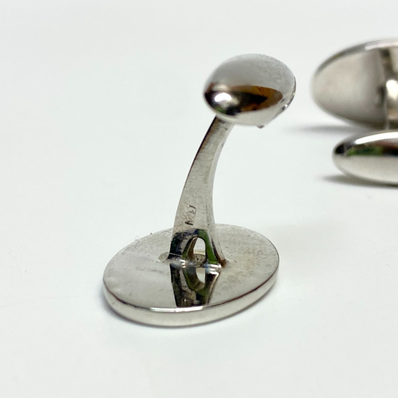 Sterling Silver Red Blue Enamel Cufflinks