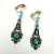 Vintage French art Nouveau Style Turquoise Enamel and Silver Plated Clip Earring
