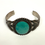 Vintage Cuff Bracelet Bell Sterling with Turquoise