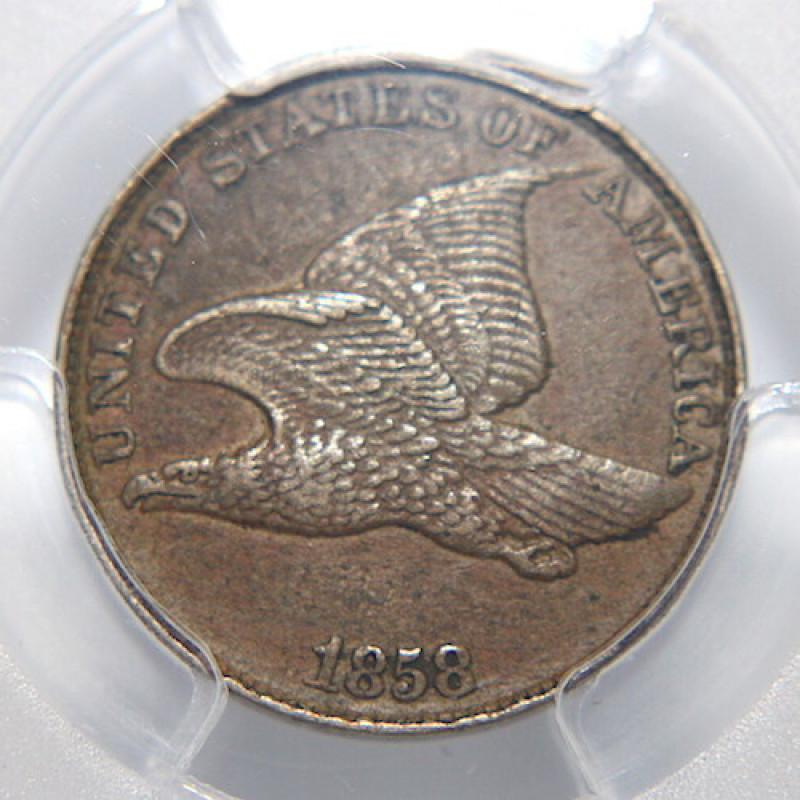 1858 PCGS FLYING EAGLE 1C XF45 LARGE LETTERS 1858 PCGS FLYING EAGLE 1C XF45 LARGE LETTERS