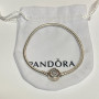 Authentic Pandora Moments Sparkling Crown O Snake Chain Bracelet 7 inches