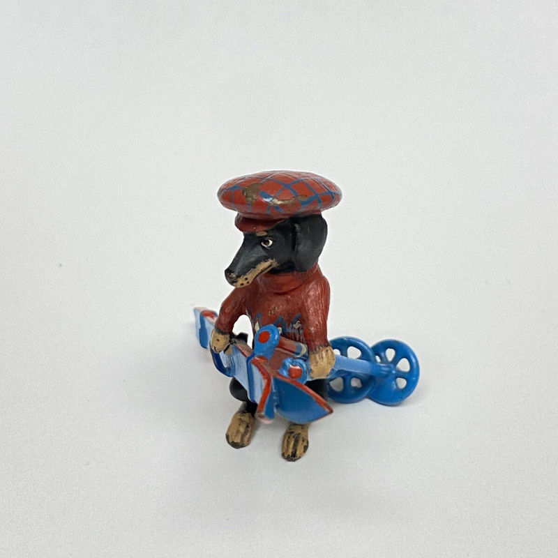 1 3/4 LONG DOGGY WITH RED HAT , RED SWEATER WITH BLUE SKI DECOR FOR TABLE 1 3/4 LONG DOGGY WITH RED HAT , RED SWEATER WITH BLUE SKI DECOR FOR TABLE