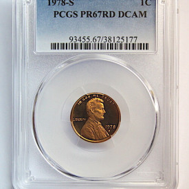 1978 S PCGS PR 67RD DCAM LINCOLN MEMORIAL PENNY 1C