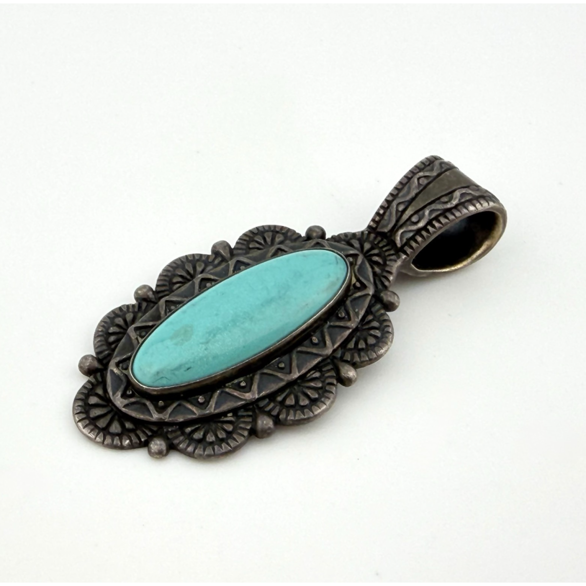 Turquoise Sterling Silver Pendant Southwestern Native American Carolyn Pollack - Carolyn Pollack
