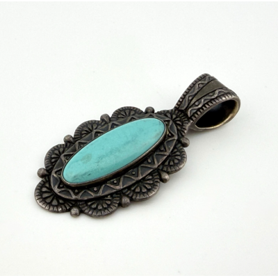 Turquoise Sterling Silver Pendant Southwestern Native American Carolyn Pollack Turquoise Sterling Silver Pendant Southwestern Native American Carolyn Pollack
