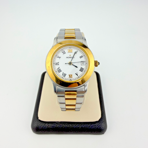 Vintage Movado Two-Tone Quartz Watch Roman Numerals 6.5 in Date 81.36.812.2 Vintage Movado Two-Tone Quartz Watch Roman Numerals 6.5 in Date 81.36.812.2