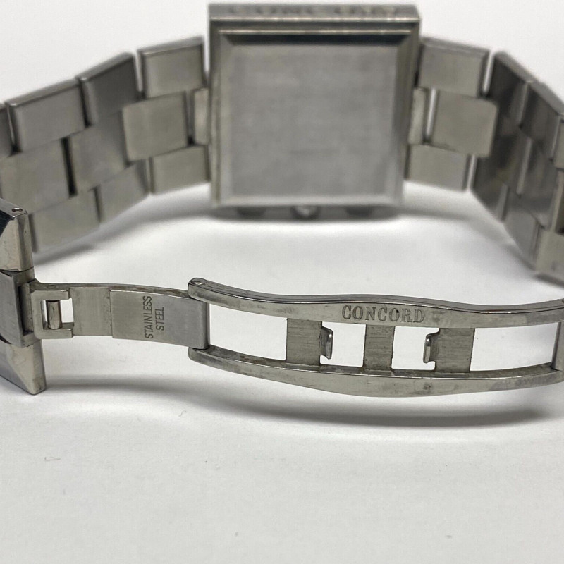 Rare Square Concord Swiss Chronograph LaScala Guilloc Date Dial,Sapphire Crystal Rare Square Concord Swiss Chronograph LaScala Guilloc Date Dial,Sapphire Crystal