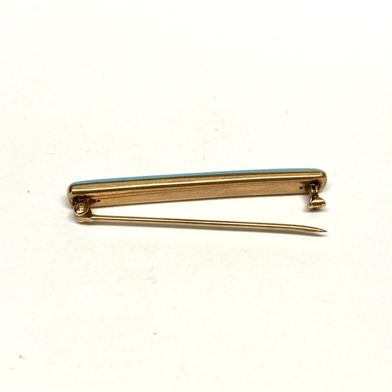 Vintage 14K  Turquise Brooch Pin 