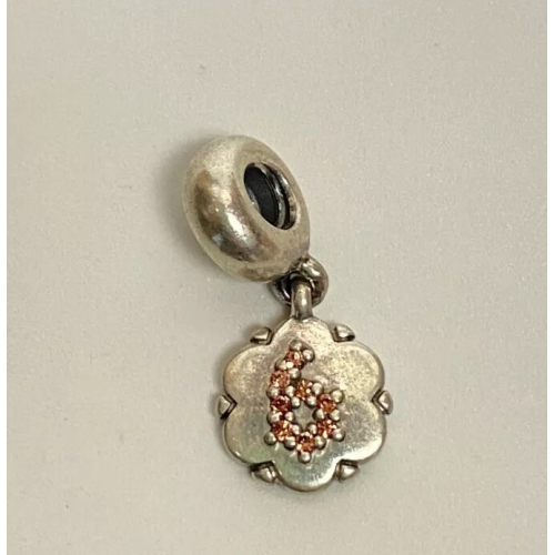 Pandora Silver Special Number 6 Dangle with Garnet - 790550GA6