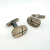 Vintage Elegant Oval Sterling Silver Cufflinks with a Cross Mid-Century Modern