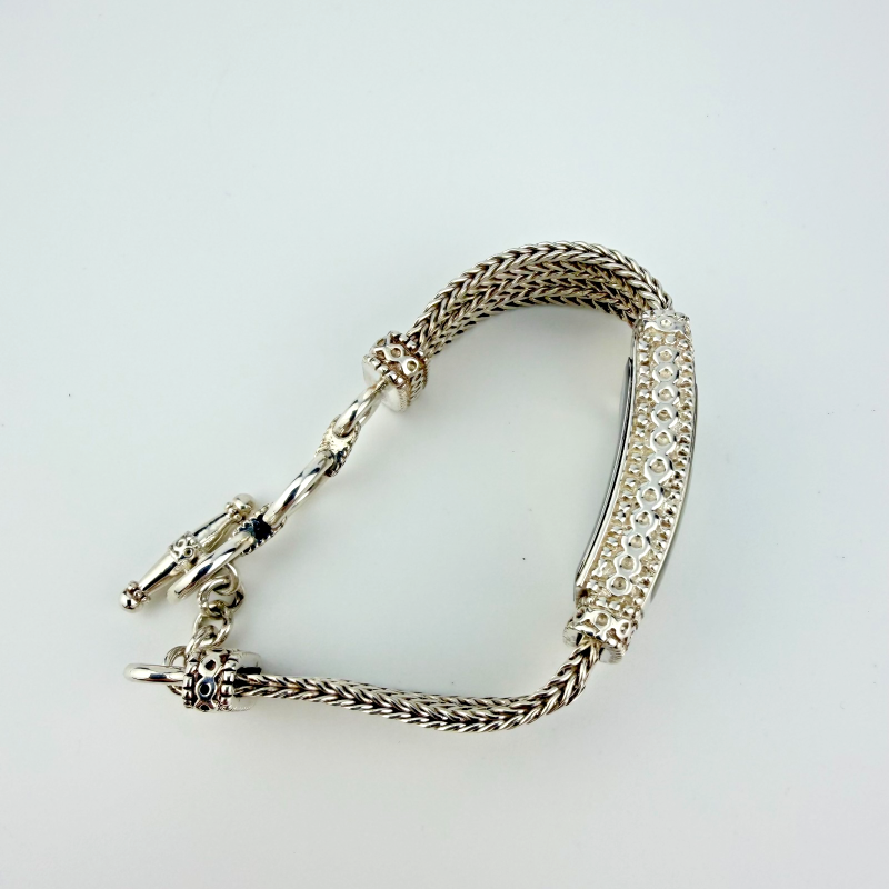 Vintage J. Jill Sterling Silver Turquoise Dial Chain Bracelet Watch Japan Quartz
