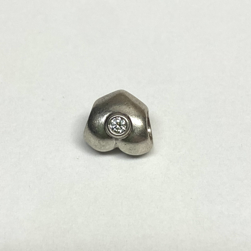 Hearts With White Stones for Charm Bracelets #5