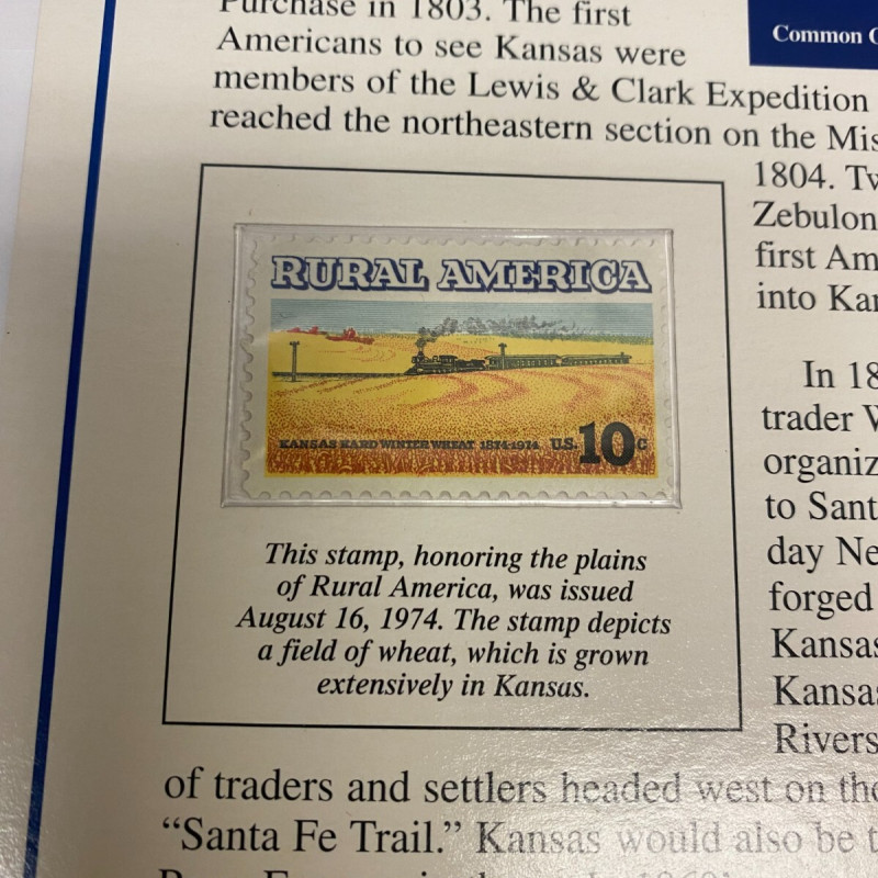 2005 Postal Commemorative Society Statehood Quarter/stamps Kansas P & D