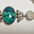 Vintage Sterling Silver Oval Green Emerald Stone Designed Bracelet Vintage Sterling Silver Oval Green Emerald Stone Designed Bracelet