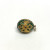 Antique Sterling Silver Enamel Egg shape green with gold designs
