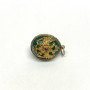 Antique Sterling Silver Enamel Egg shape green with gold designs