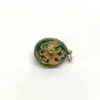 Antique Sterling Silver Enamel Egg shape green with gold designs