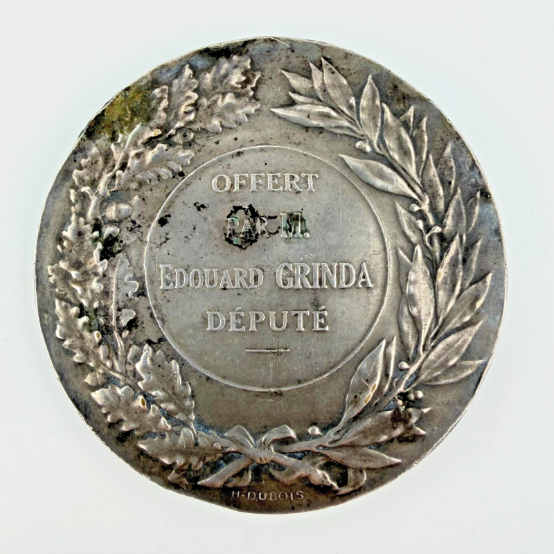 French “Pro Patria” Commemorative Medal 1890 Presented to Deputy Edouard Grinda