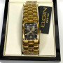 Watch Men Stainless Steel Gold toned Battery Date Black Quartz, 26mm