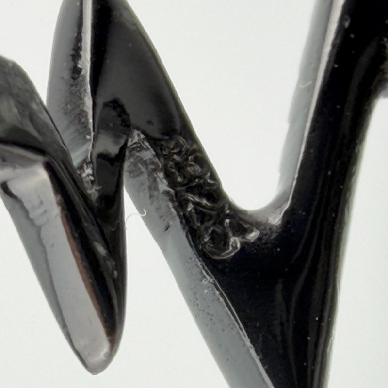 Heart Pulse Black Rhodium 925 Silver Cubic Zirconia Ring Sz 9.5