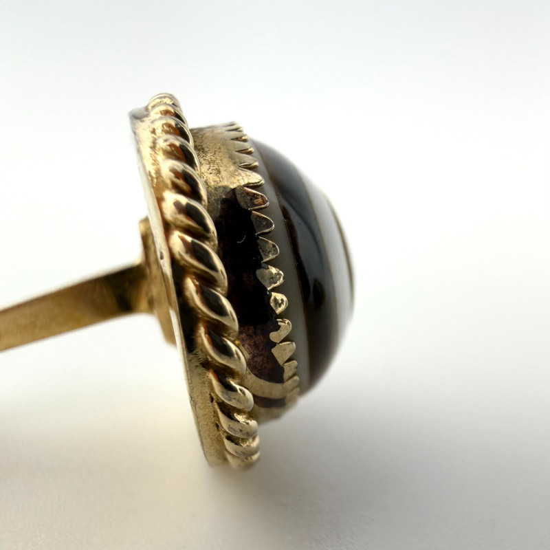 Vintage L'Aiglon Gold Tone Cuff Links Gold Tone Tiger's Eye Stone