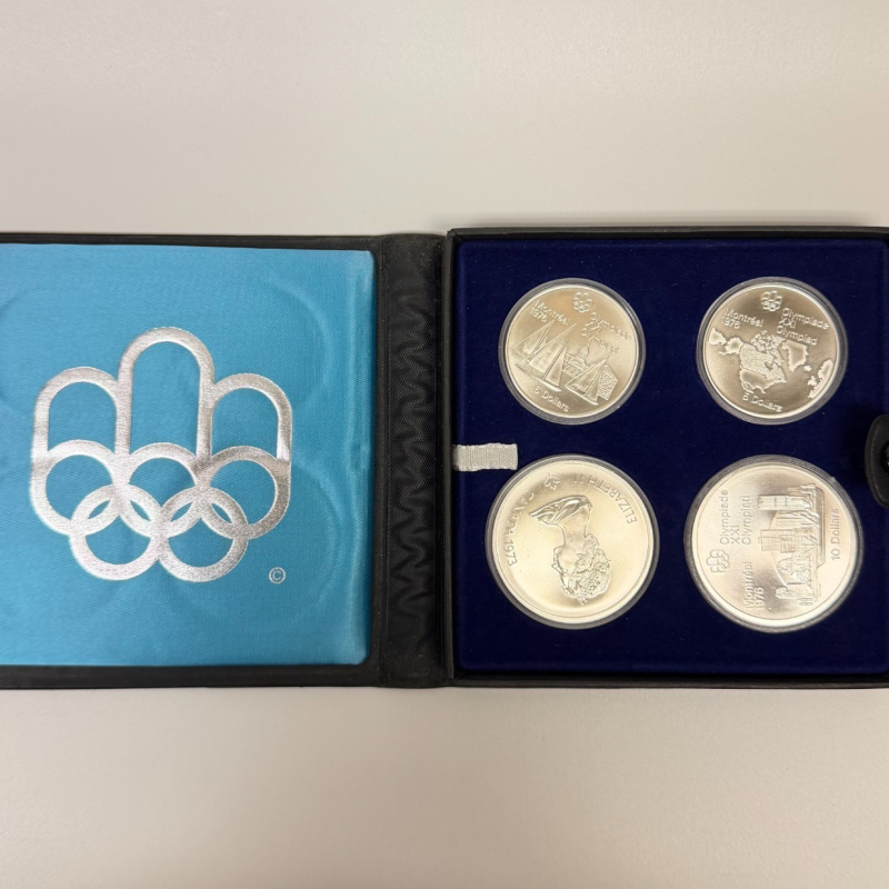 1976 Montreal Olympics Series I Géographie 4-Coin Sterling Silver Set Canada RCM