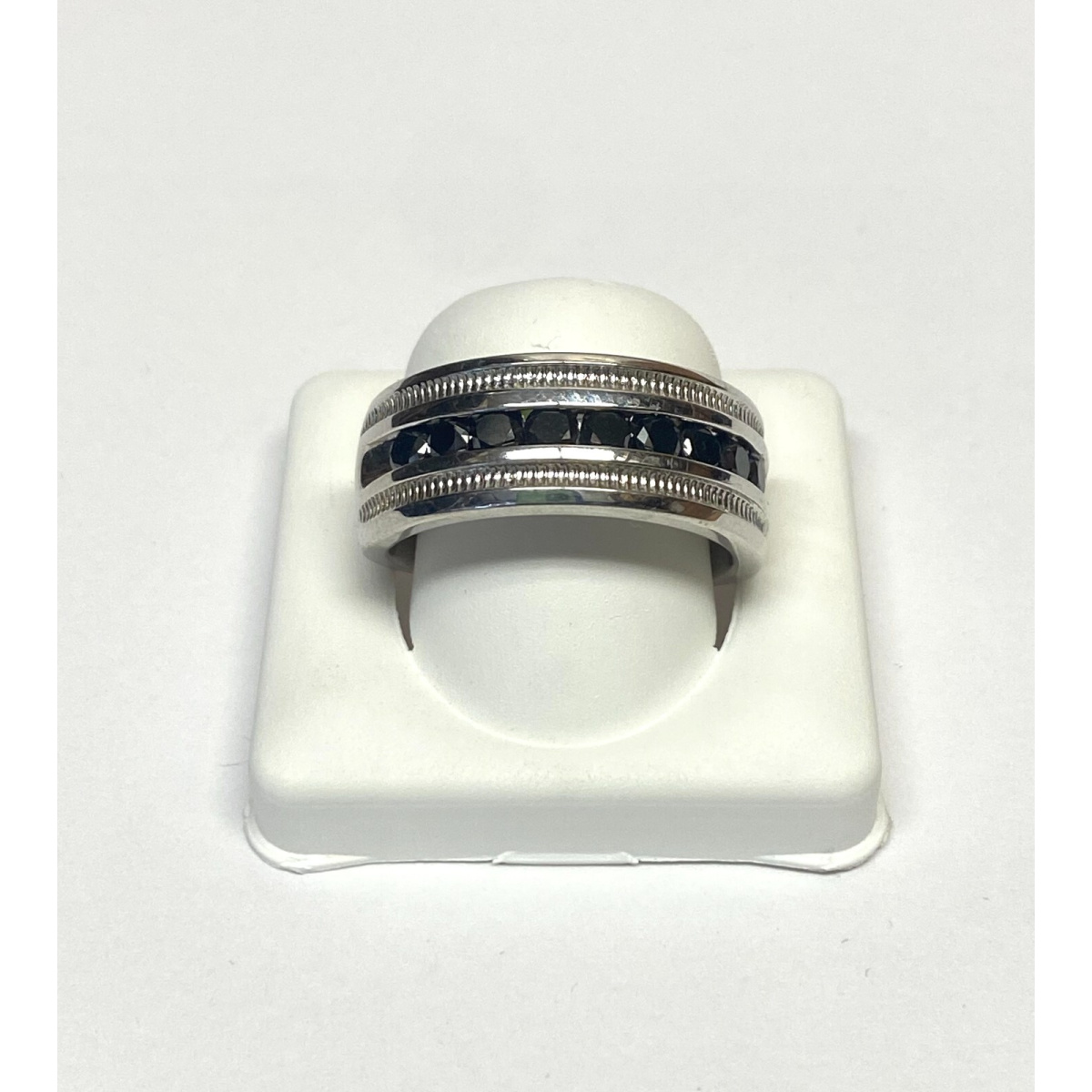 Fine Mens Jewelry DIAMOND RING 1CTTW BLACK DIAMOND IN STERLING SILVER