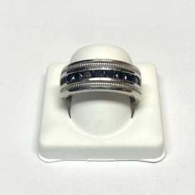 Fine Mens Jewelry DIAMOND RING 1CTTW BLACK DIAMOND IN STERLING SILVER