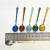 6 Demitasse Spoon Set Enamel Gilt Sterling Silver Ela Denmark