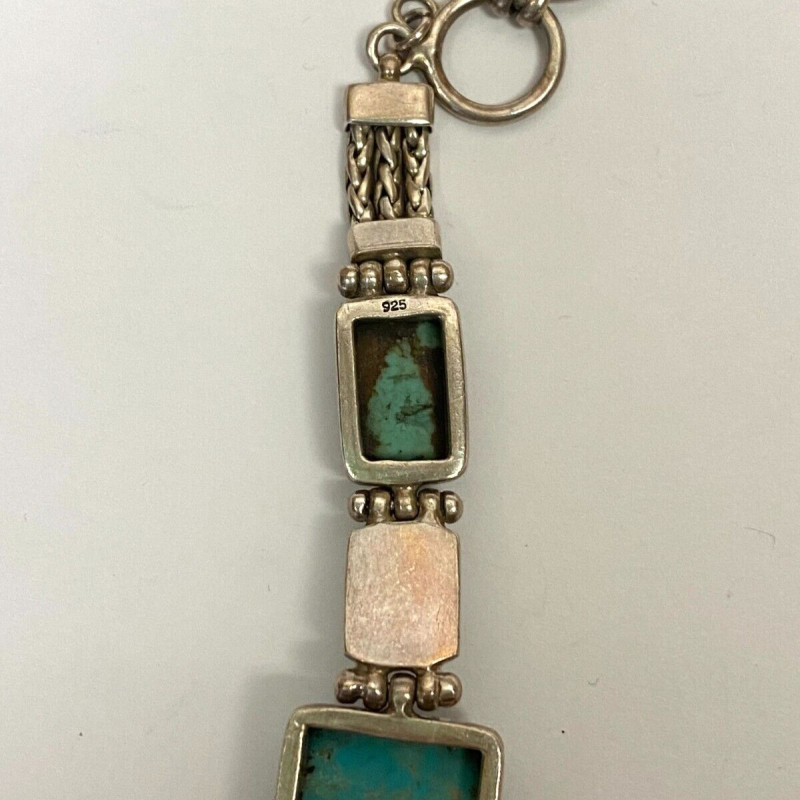Vintage 925 Sterling Silver Bracelet with Turquoise stomnes