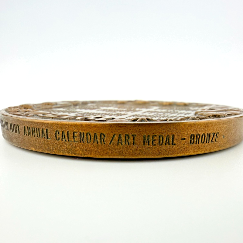 1977 Franklin Mint bronze 3” Art medal /Calendar by Donald Everhart II