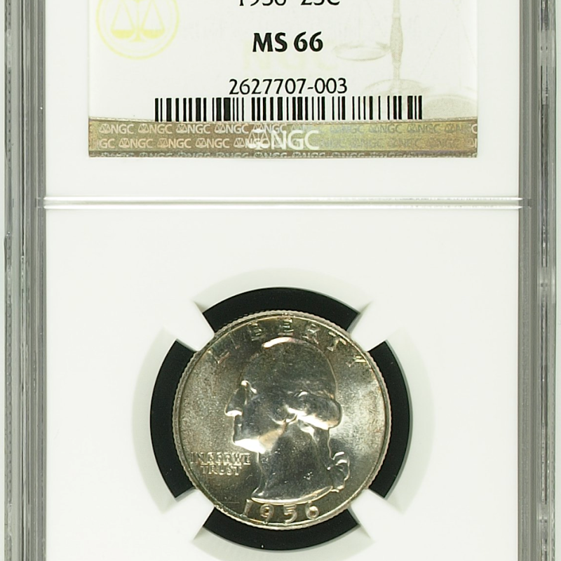 MS66 1956 Washington Quarter - Graded NGC  SOME RUSTING ON COIN