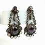 Nicky Butler India Sterling Silver 925 Garnet Moonstone Dangle Earrings