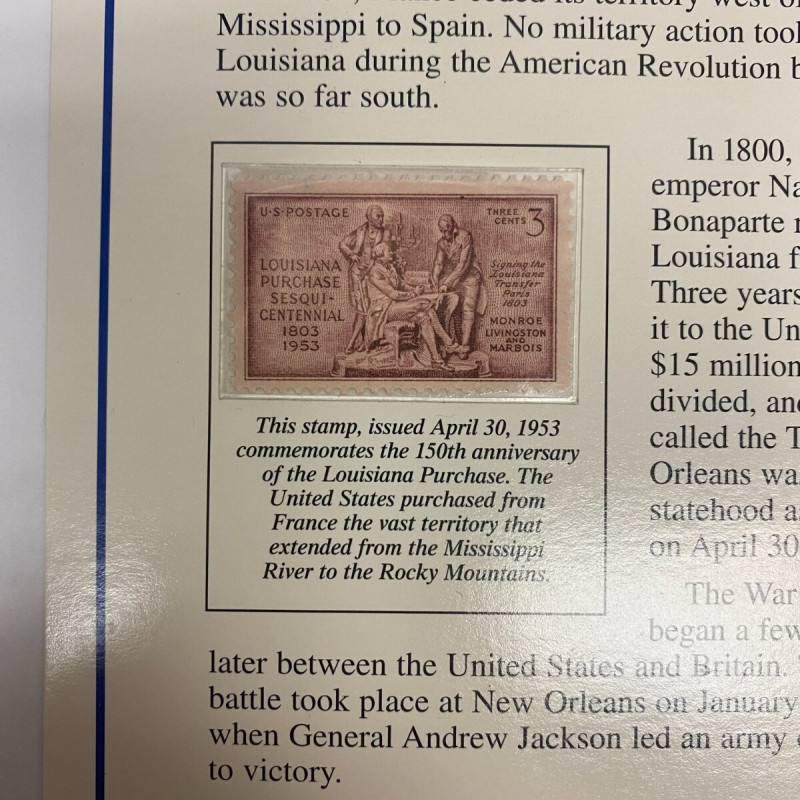 State Of Louisiana From Statehood Quarters & Stamps Collection