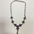 925 Sterling Silver Amethyst and Sapphires Drop Necklace - India 925 Sterling Silver Amethyst and Sapphires Drop Necklace - India