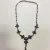 925 Sterling Silver Amethyst and Sapphires Drop Necklace - India