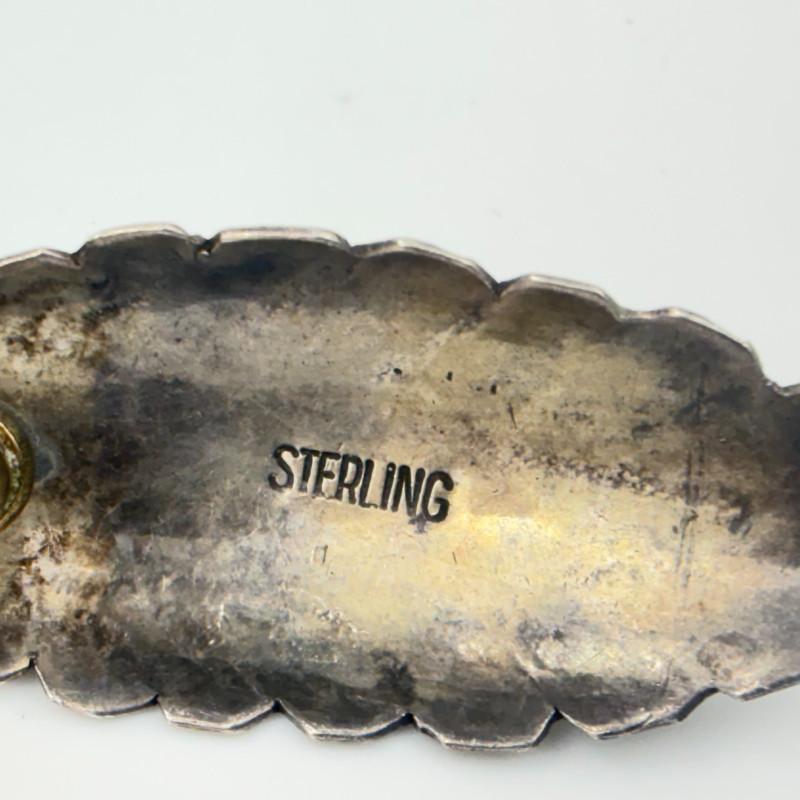 Navajo Sterling Silver 925 Turquoise Feather Stud Earrings Signed C/J NEZ