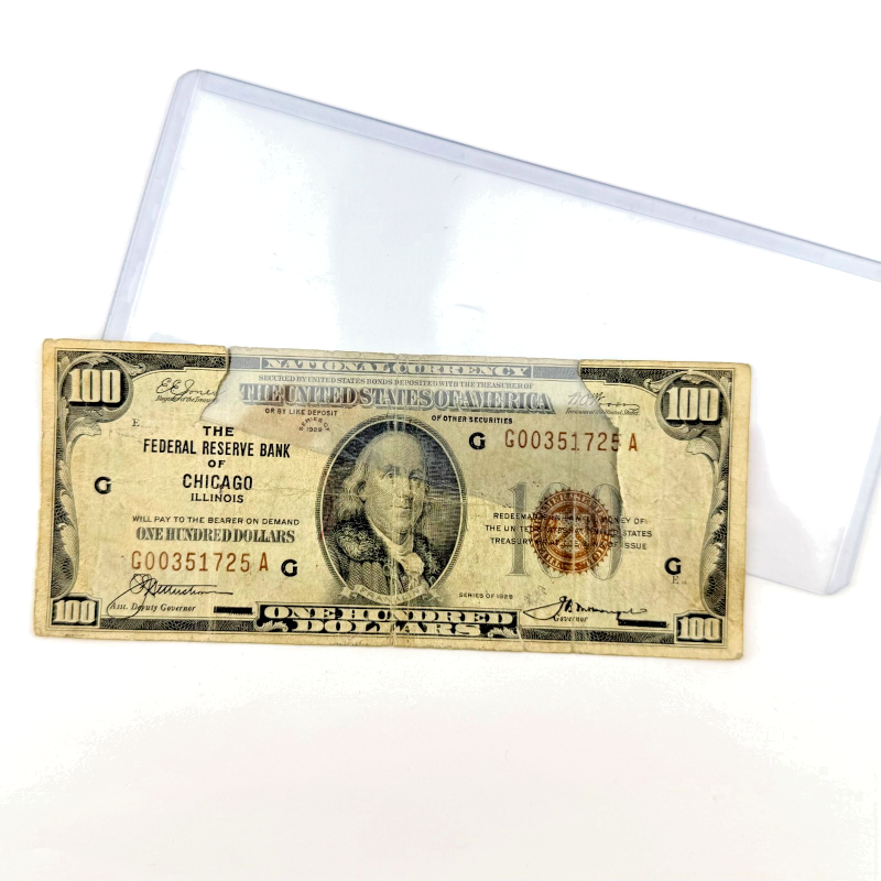 Depression Era 1929 $100 FRBN Brown Seal Low G00351725A Serial, Chicago G Distr.