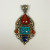 Old Brass Multicolor Stones Inserts Unique Pendant