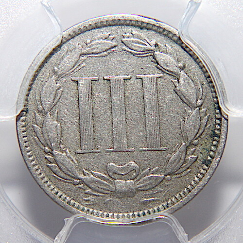 1866 PGCS Three Cent Nickel VF30