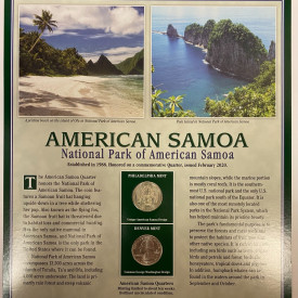 2020 National Park of American Samoa Quarter P&D coins w/2 Stamp