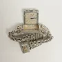 Rare Swiss .935 Sterling Silver Hidden Secret Watch Bracelet Gold Plated Vintage