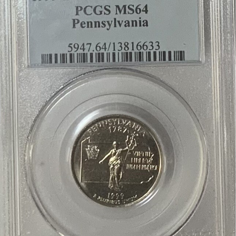 1999 D Pennsylvania Statehood Quarter PCGS MS 64  