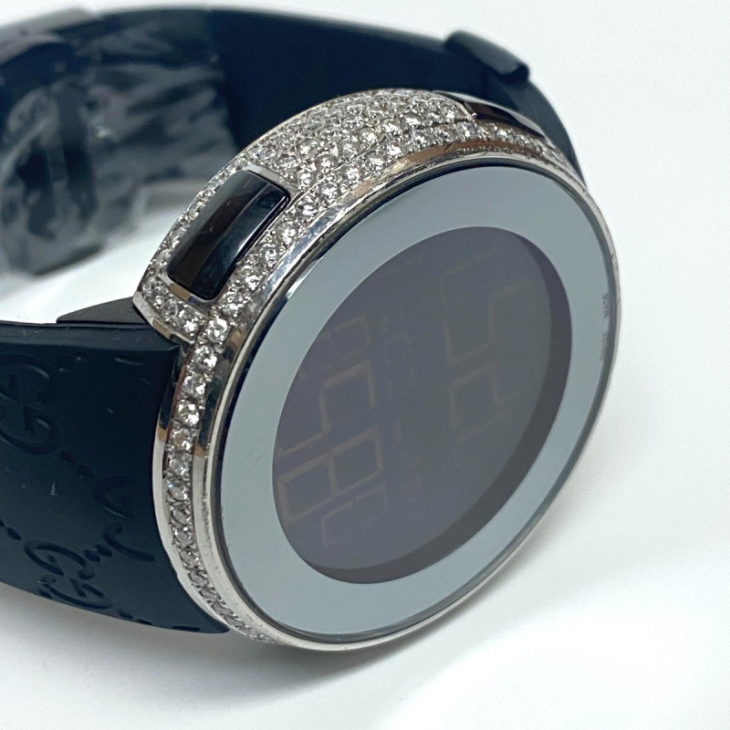 Men's GUCCI 114-2 Digital Watch Custom White Diamonds (3ct) Bezel Men's GUCCI 114-2 Digital Watch Custom White Diamonds (3ct) Bezel