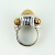Dian Malouf Collectable Sterling Silver 14k Gold Drum Cocktail Ring Size 6